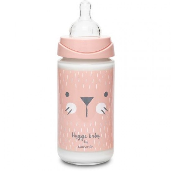 SUA fla staklena whiskers pink 240ml