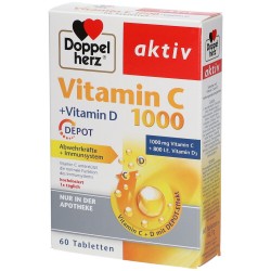 Dh aktiv vitamin c 1000+ vitamin d depot 30 tbl